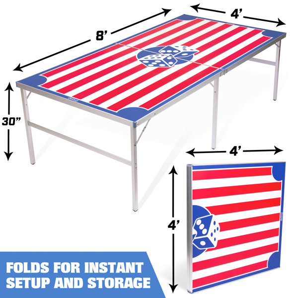 Gopong Regulation Size 8' X 4' Beer Die Table With 50 Dice American